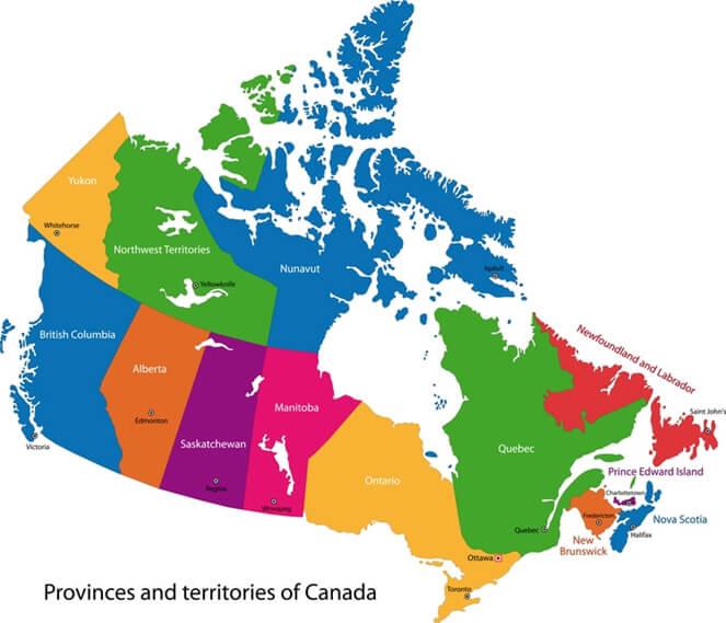 map of Canada