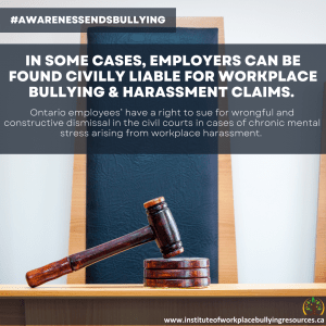 Ontario case law, workplace bullying